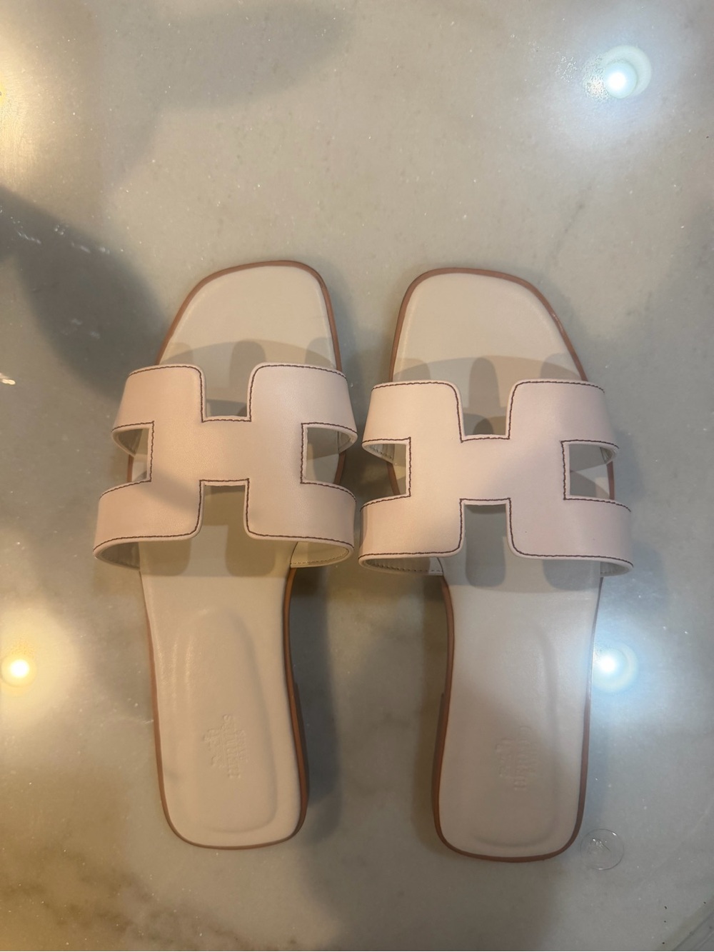 Women’s Hermes Cream Sandals